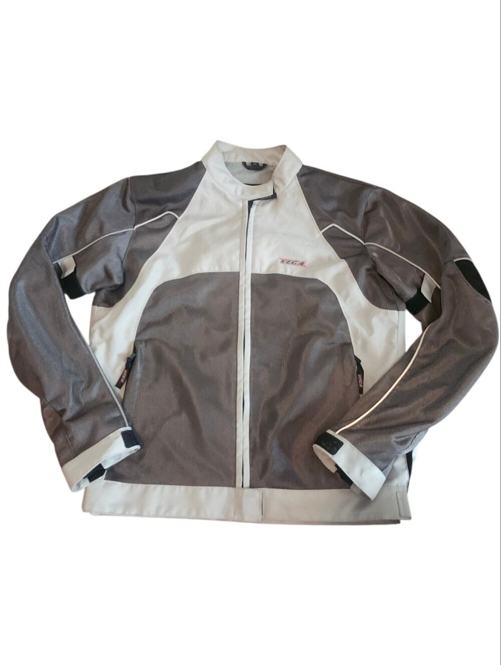 Vega Technical Gear Mercury Mesh Motorcycle Jacket Silver Gray White Men's M